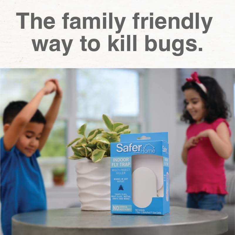 Safer Home Indoor Fly Trap Multi-Insect Killer (1 Trap, 2 Stickytech)
