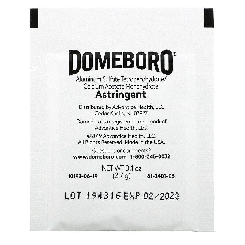 Domeboro Calming & Soothing Medicated Soak Rash Relief Plus Drying Action for Poison Ivy, Oak & Other Rashes, 12 Powder Packets (0.1 oz. / 2.7 g) Each