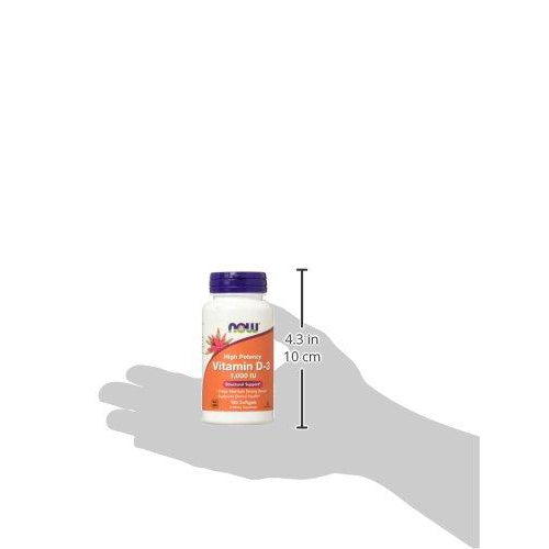 NOW High Potency Vitamin D-3 1,000 IU, (180 Softgels)