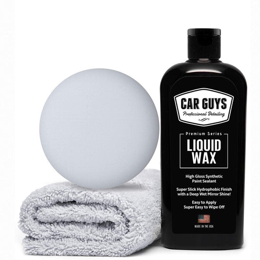 CAR GUYS Liquid Wax with Polymer Paint Sealant Protection, 8 oz. Kit