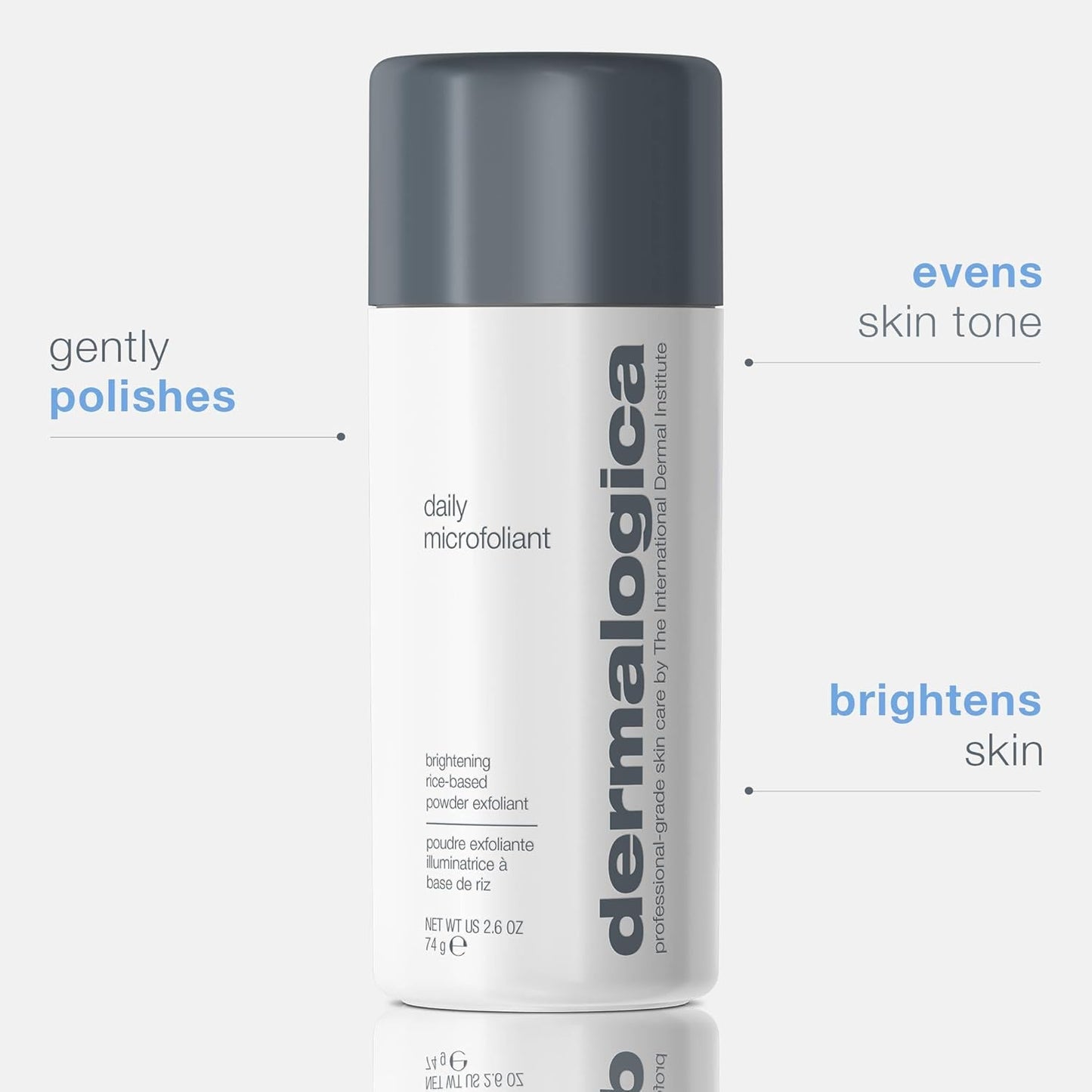 Dermalogica Daily Microfoliant, Brightening Rice-Based Powder Exfoliant, 2.6 oz / 74g