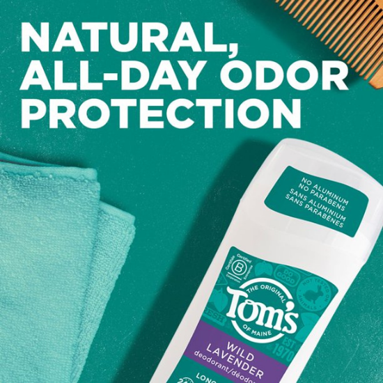 Tom's of Maine Long Lasting Deodorant Wild Lavender, 2.25 oz, / 64g