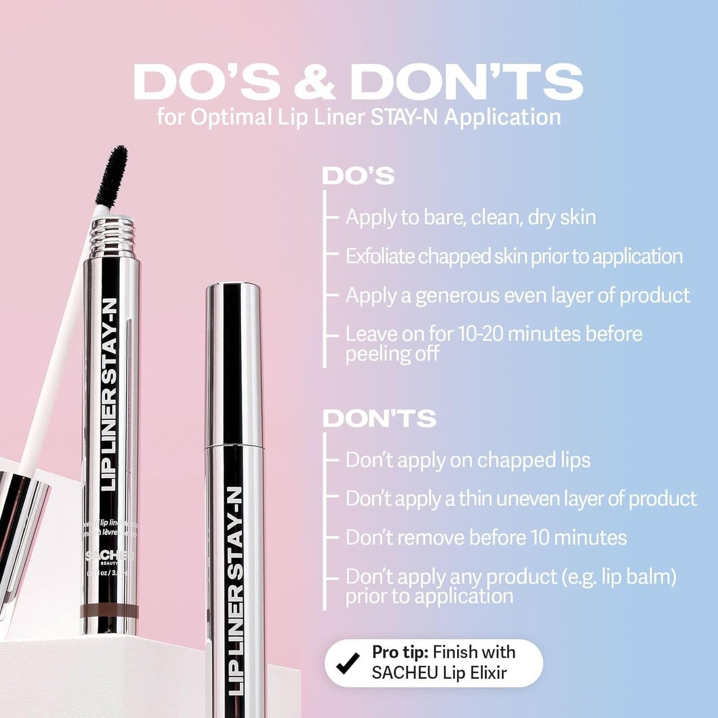 Sacheu Peel-off Lip Liners Stay-in, 3.5 ml / 0.12 fl oz