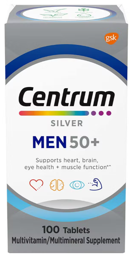 Centrum Silver Men 50+ Multivitamin Tablets, 100 Ct
