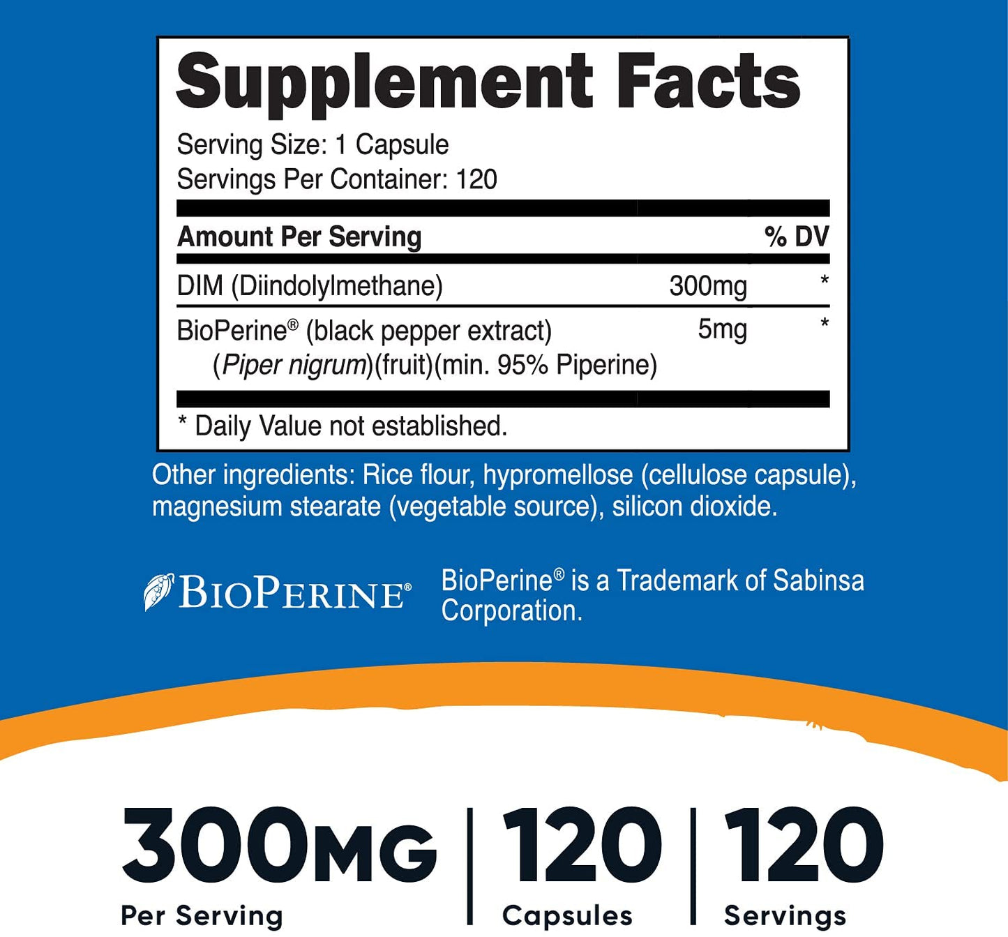 Nutricost DIM Diindolylmethane 300mg, 120 Capsules