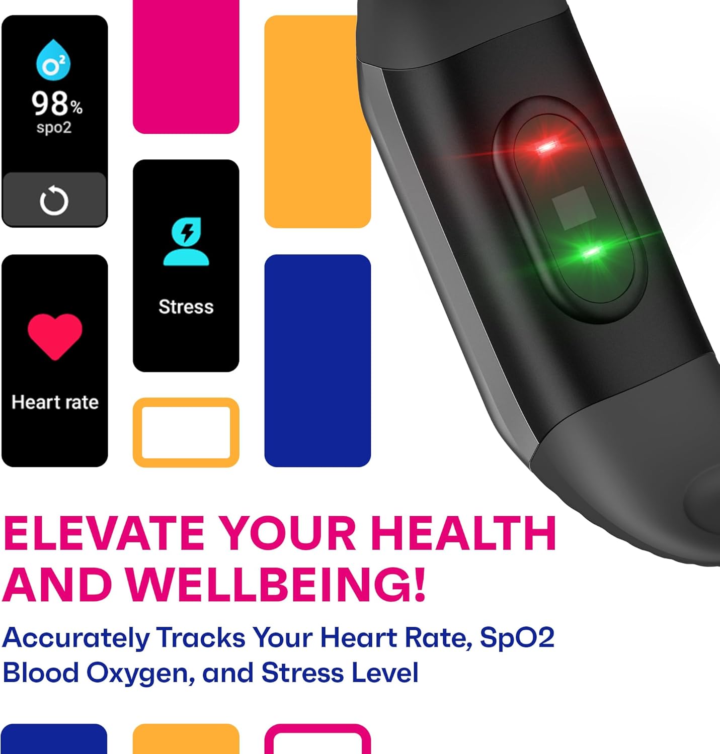 Octandra VeryFit Fitness Tracker Smart Watch (ID155) (Black)