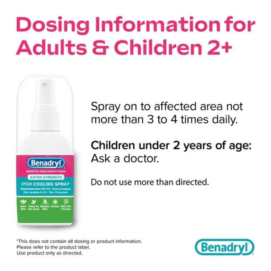 Benadryl Extra Strength Itch Cooling Spray, 2 fl.oz / 59 ml