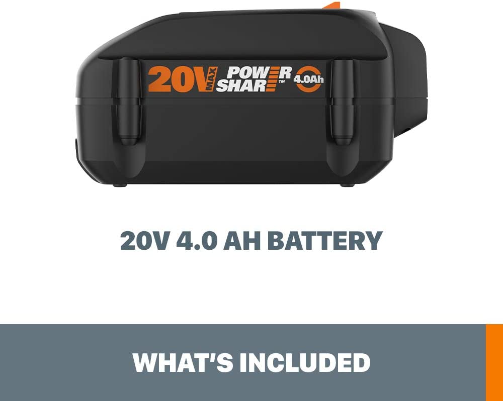 Worx WA3578 Max Power Share Lithium Ion High Capacity Battery, Orange and Black - 20V 4.0Ah