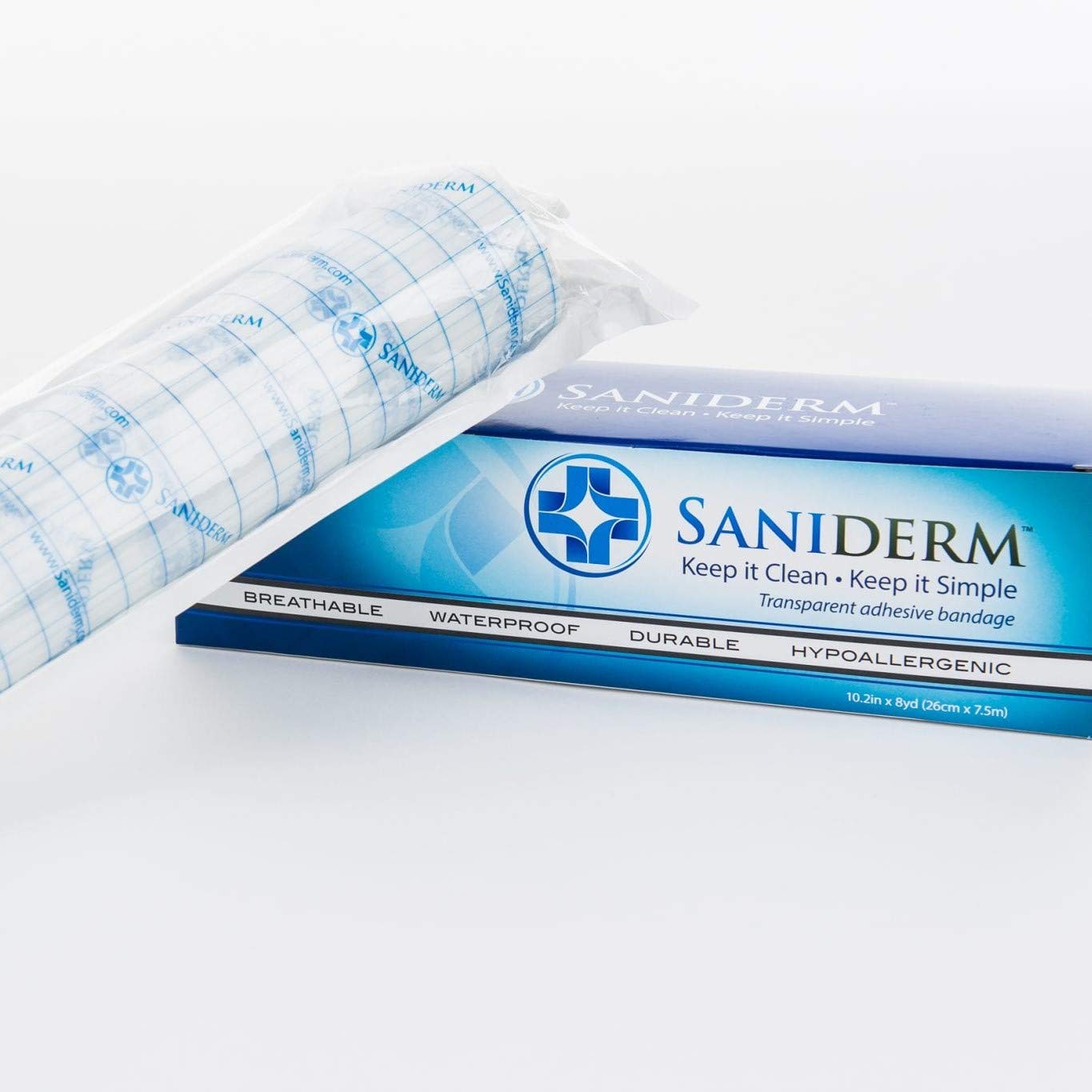 Saniderm Transparent Adhesive Bandage Tattoo Aftercare Wrap 10.2 in x 2 yd (26 cm x 1.8 m) Protect and Heal Your Tattoo