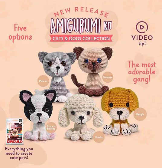 Circulo Yarns AMIGURUMI KIT Cats & Dogs Collection
