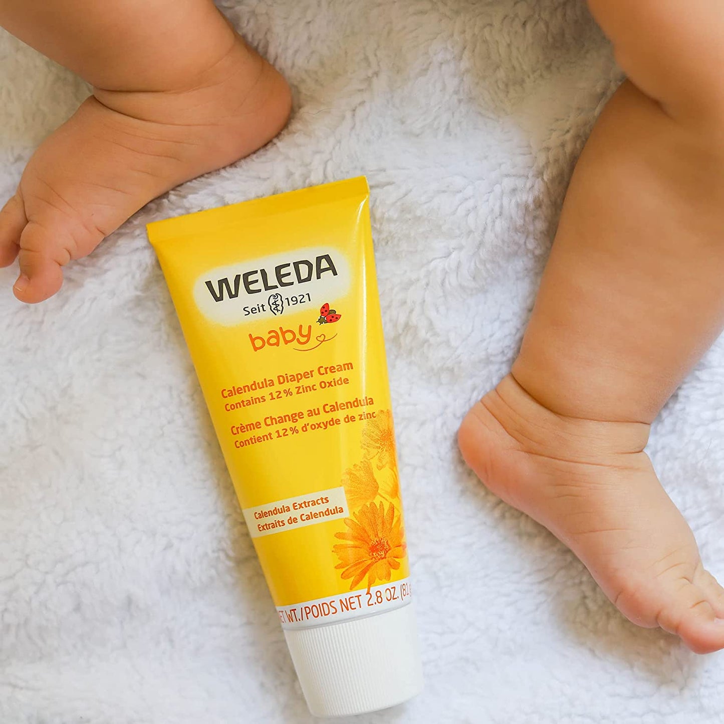 Weleda Baby Calendula Diaper Cream Contains 12% Zinc Oxide 2.8 Oz (81g)