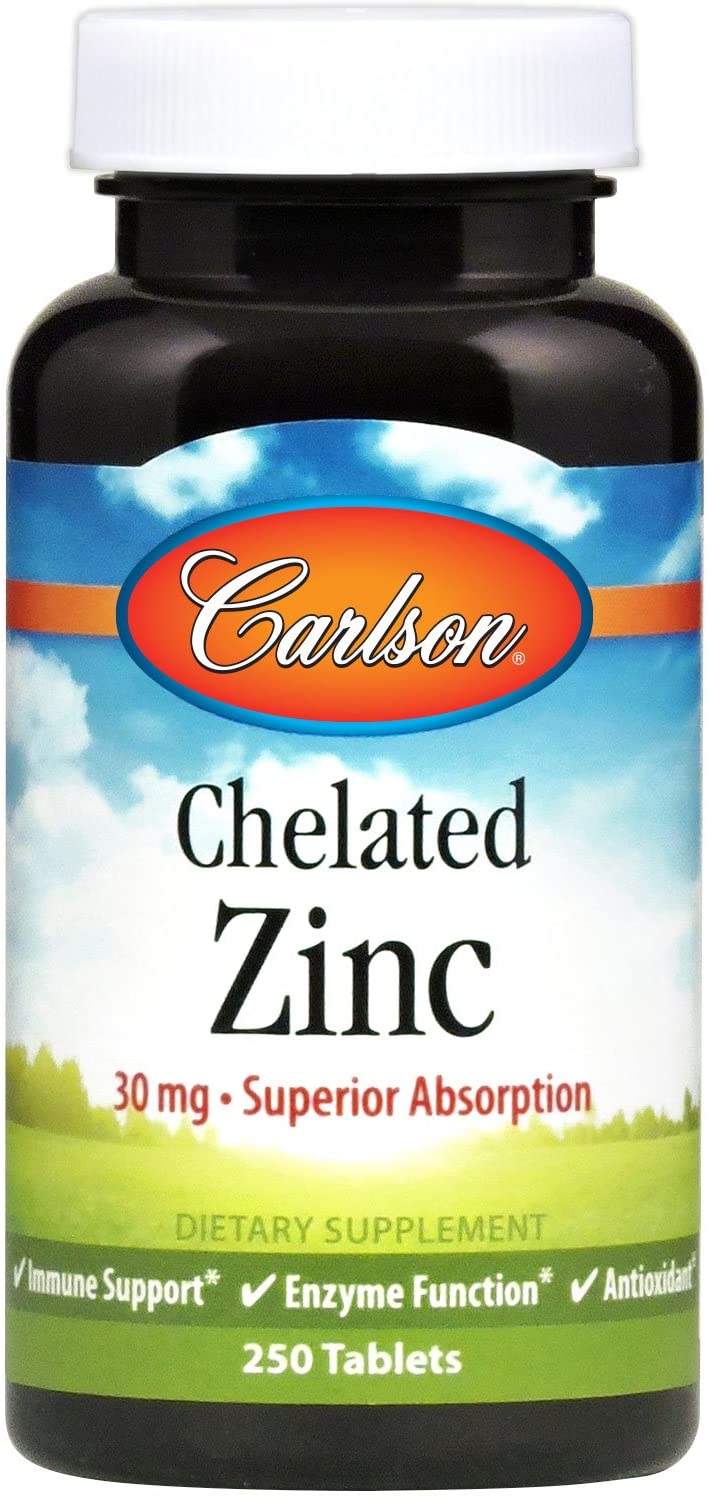Carlson Chelated Zinc 30mg 250 Tablets