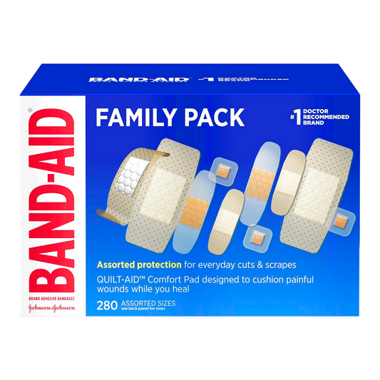 Band-Aid Brand Adhesive Bandages Family Pack Assorted Sizes 280 Count