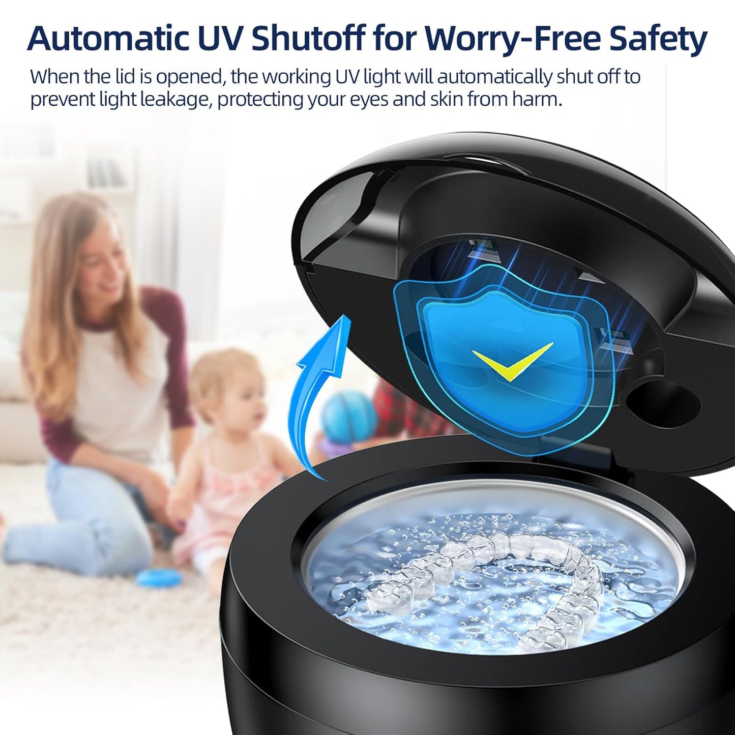 EcoBasic Ultrasonic Retainer Cleaner Aligners Dentures Retainer Guards