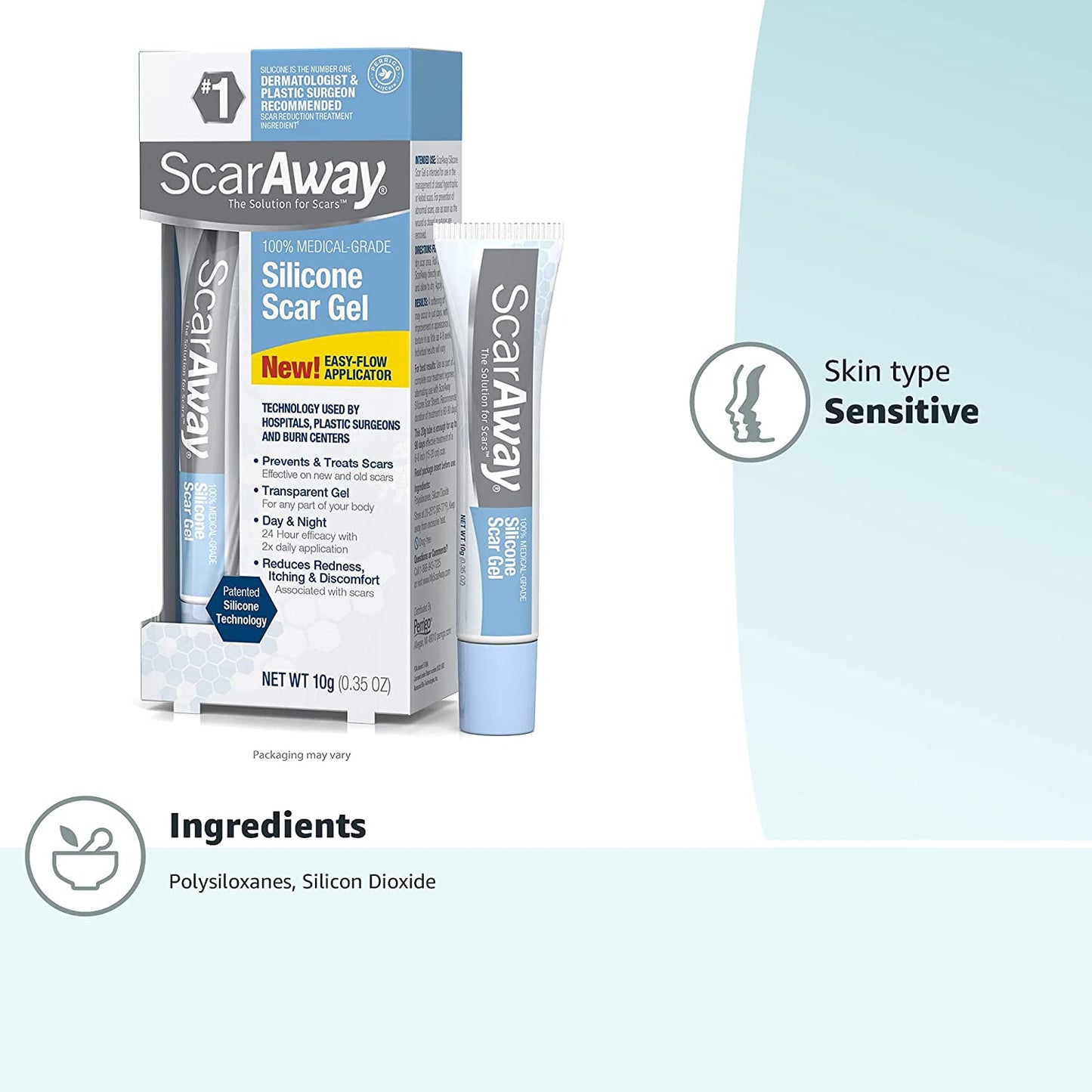 ScarAway 100% Medical-Grade Silicone Scar Gel, 0.35oz. / 10g