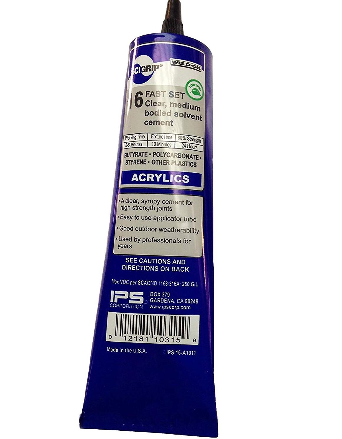 SCIGRIP 16 10315 Acrylic Cement, Low-VOC, Medium Bodied, Clear, 5 fl oz (146 mL)