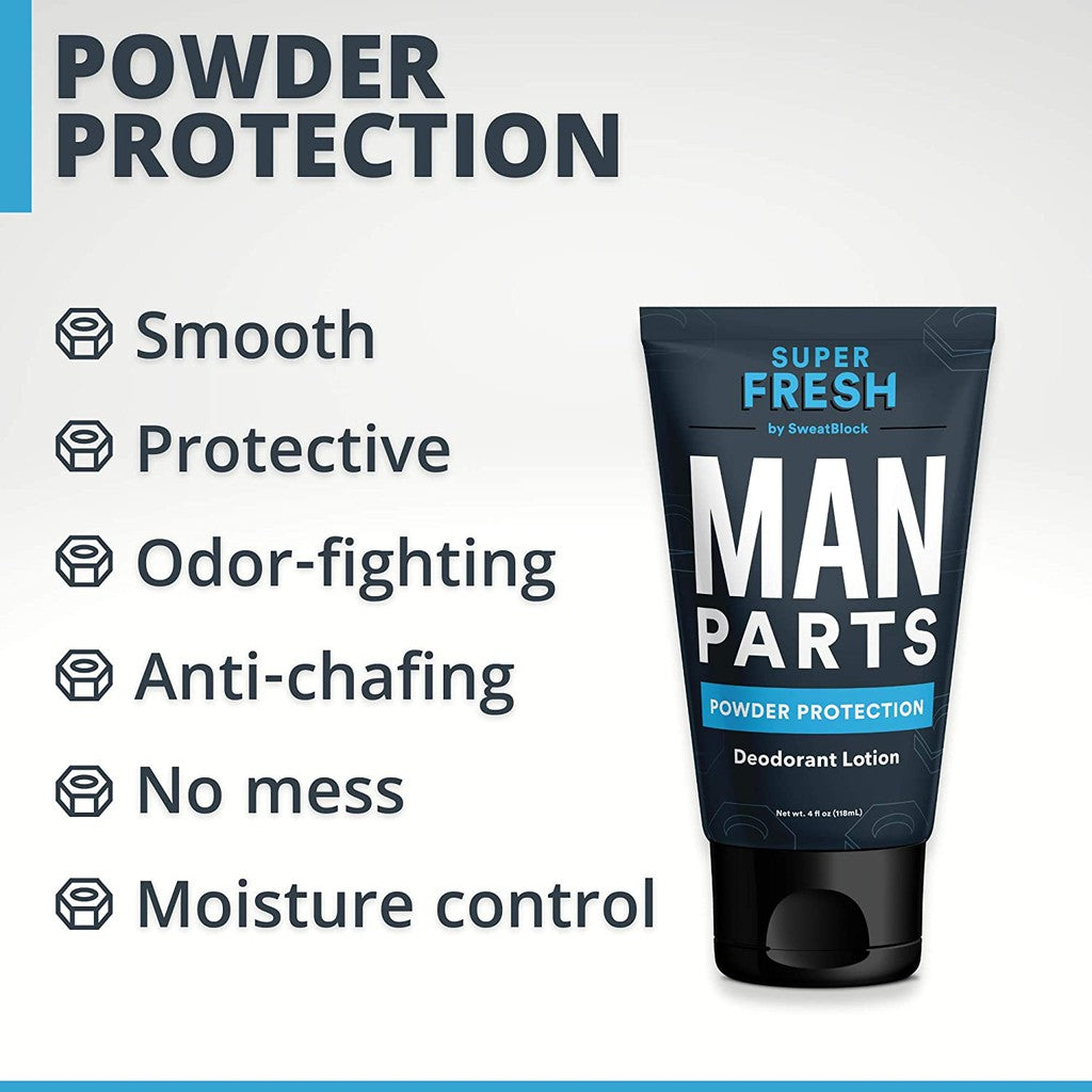 SweatBlock Super Fresh Ball Deodorant Lotion, Powder Protection, 4 fl.oz / 118ml PACKAGING MAY VARY