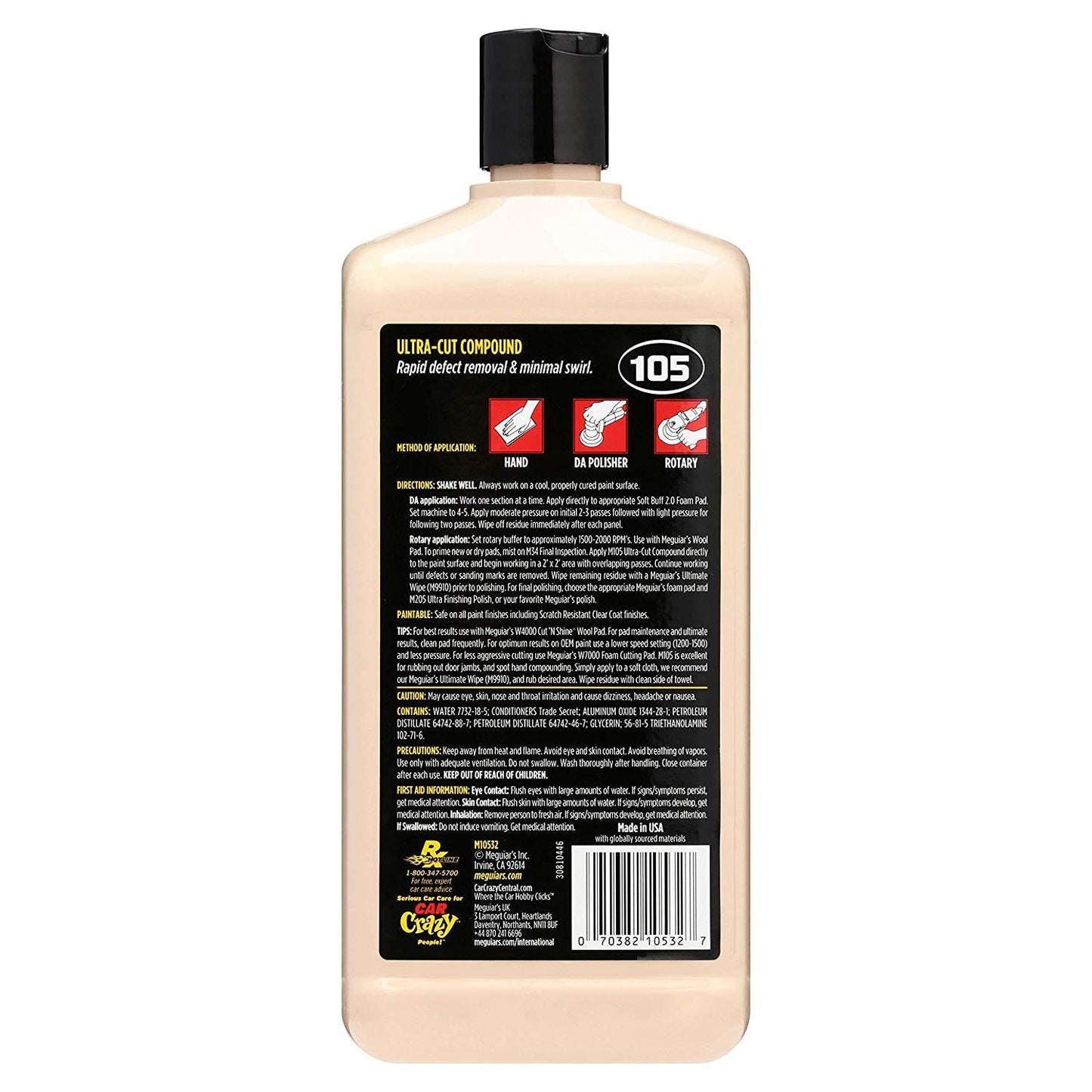 Meguiar's M10532 Mirror Glaze Ultra-Cut Compound, 32 fl oz
