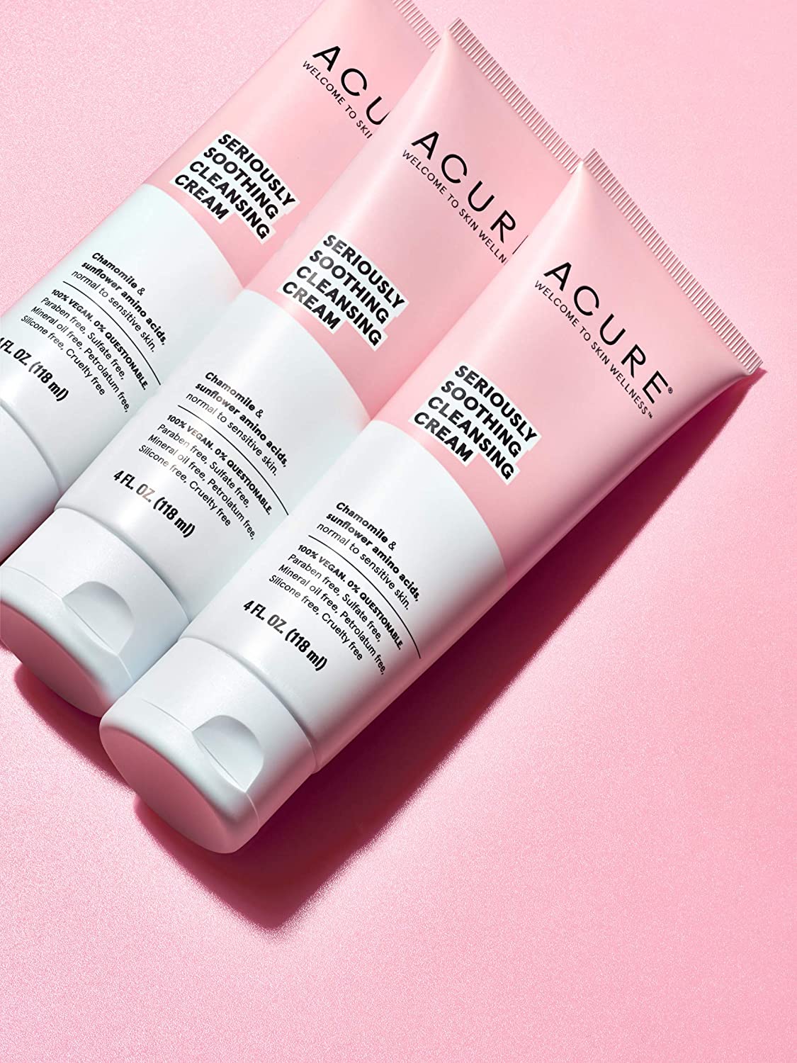ACURE Seriously Soothing Facial Cleansing Cream Peony Extract & Chamomile, 4 fl.oz / 118ml