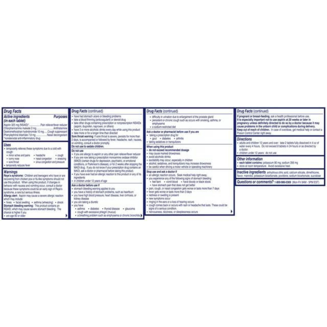 Alka-Seltzer Plus Citrus Flavor, 24 Effervescent Tablets