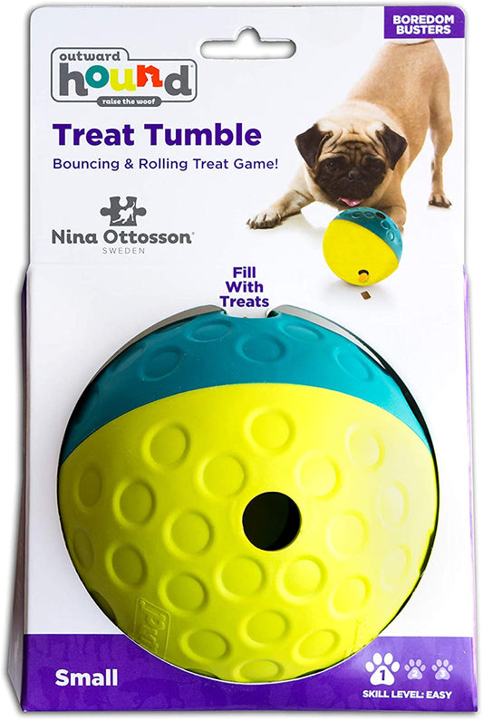 Nina Ottosson by Outward Hound Treat Tumble Blue Interactive Treat-Dispensing Puzzle Dog Toy, Small