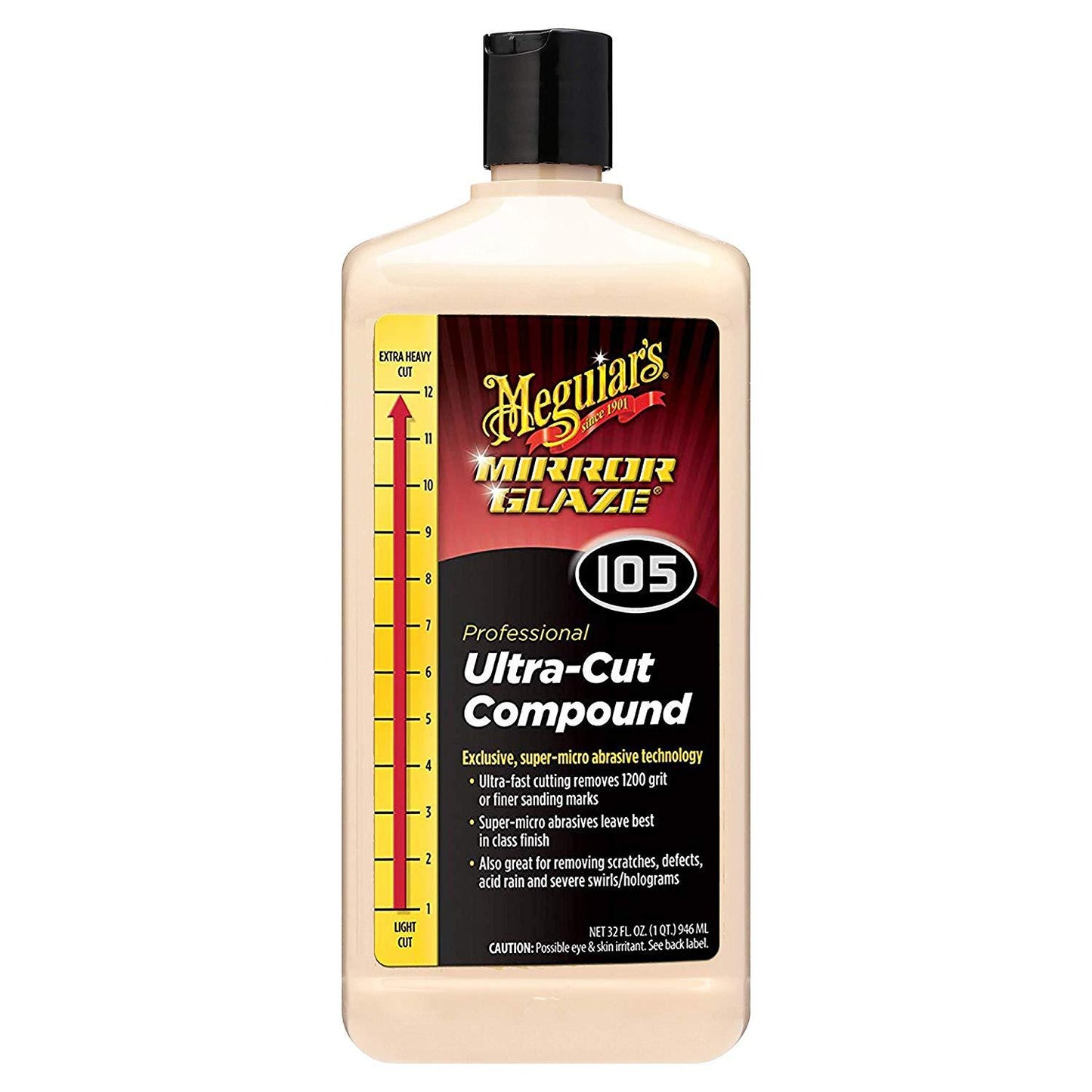 Meguiar's M10532 Mirror Glaze Ultra-Cut Compound, 32 fl oz