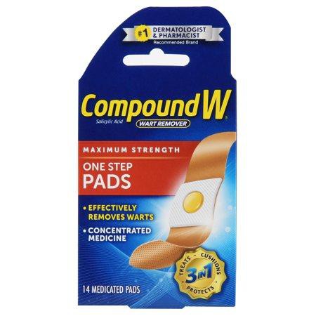 Compound W One Step Pads Wart remover (14 Medicated Pads) PACKAGING MAY VARY