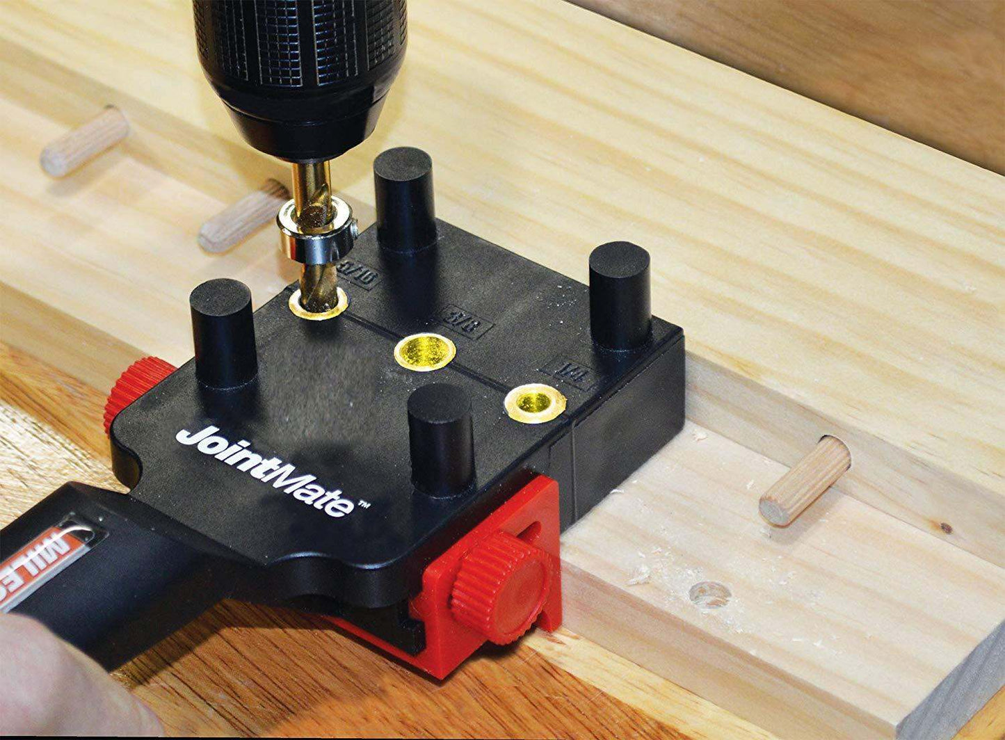 Milescraft 1309 DowelJigKit - Complete Doweling Kit with Dowel Pins and Bits