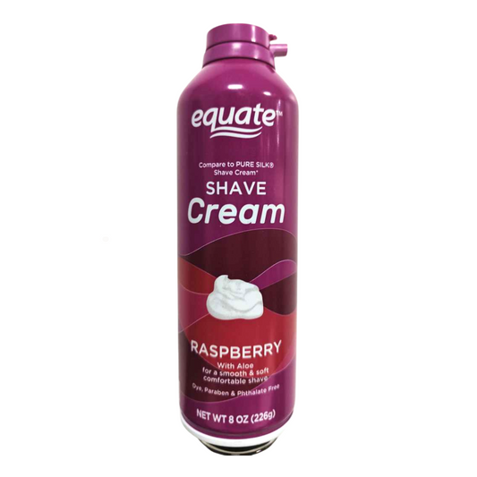 Equate Shave Cream Raspberry With Aloe 8 oz / 226g (No Cap)