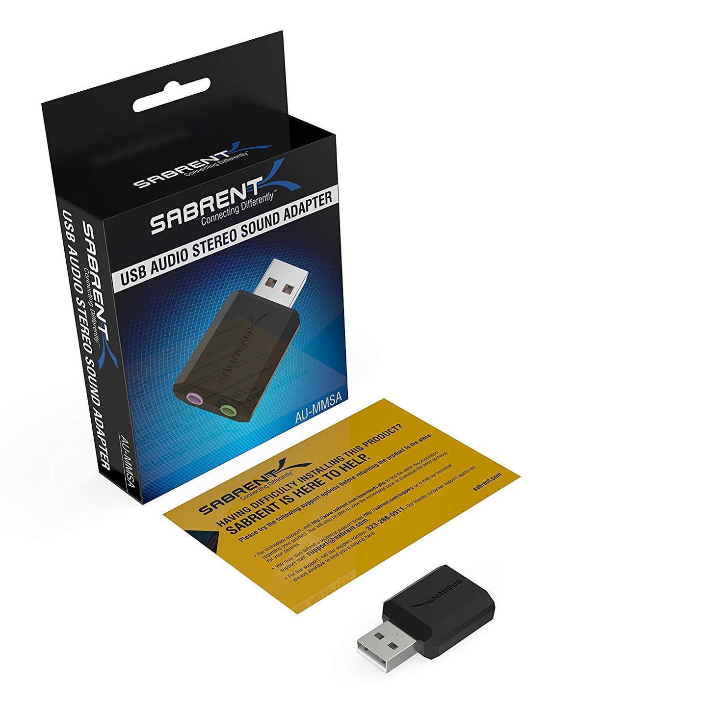 Sabrent USB External Stereo Sound Adapter for Windows and Mac (USB Type-A)