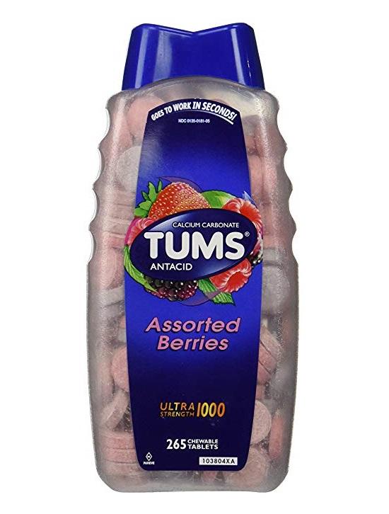 Tums Ultra Assorted Berries 265 Chewable Tablets - Maximum Strength Antacid & Calcium Supplement