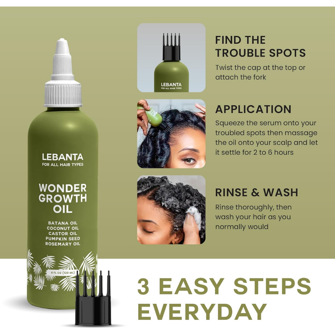 Lebanta Wonder Hair Growth Oil, 4 oz / 120 ml