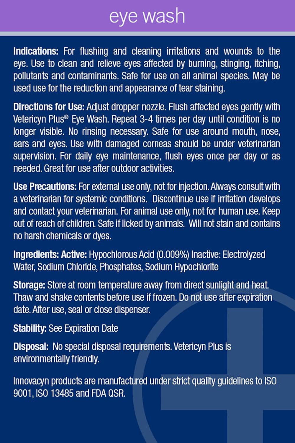 Vetericyn Plus Pet Eye Wash Relieves Redness & Itching, 3 fl.oz / 89ml