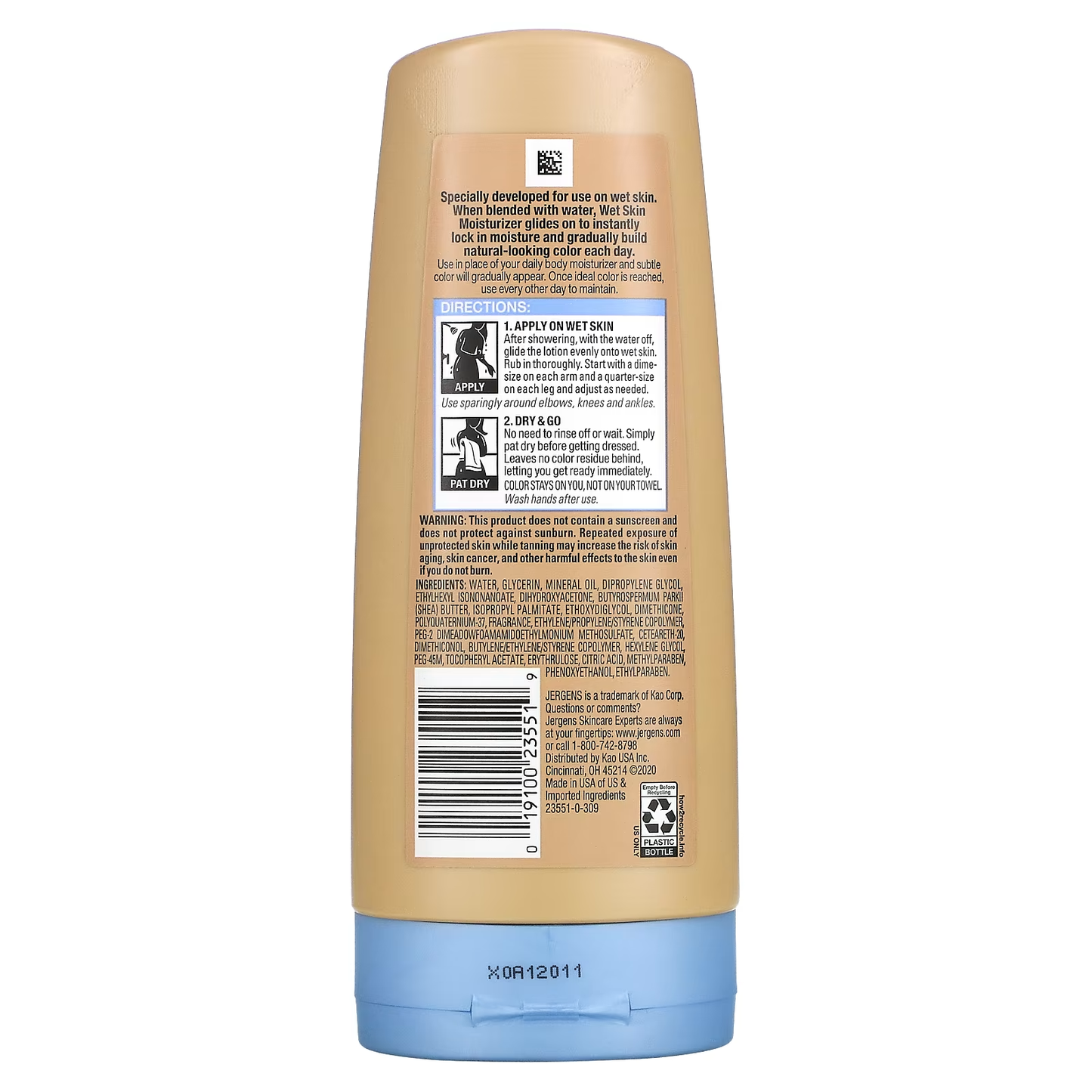 Jergens Natural Glow Wet Skin Moisturizer Medium To Deep Skin Tones 7.5 Fl Oz (221 ml)