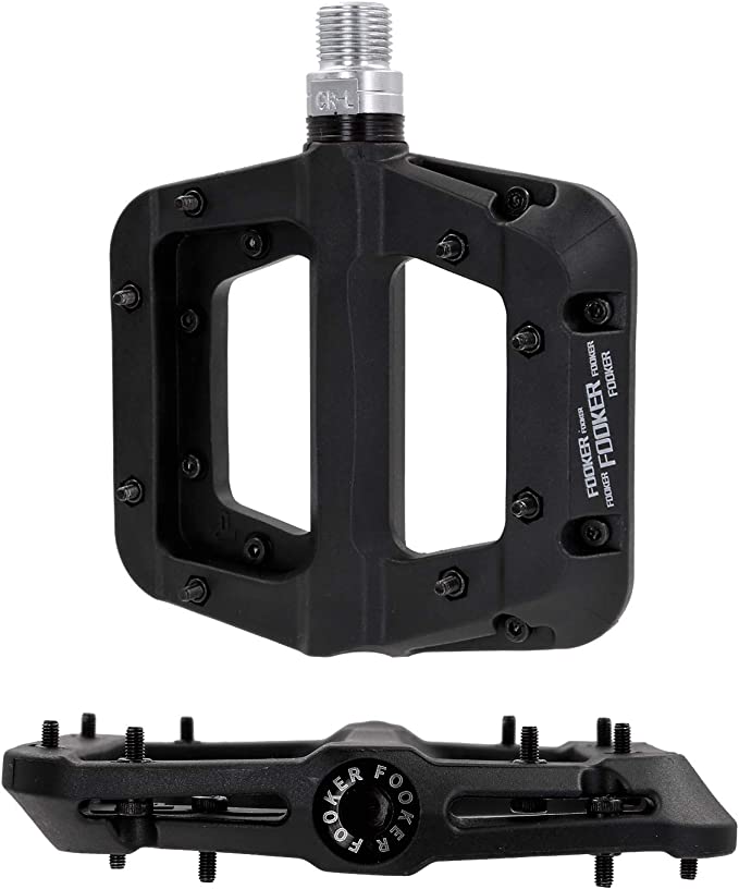 FOOKER MTB Pedals Mountain Bike Pedals 3 Bearing Lightweight Nylon, Pedals for BMX MTB 9/16"