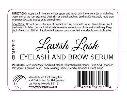 Hairgenics Lavish Lash Eyelash Growth Enhancer and Brow Serum for Long, Luscious Lashes and Eyebrows