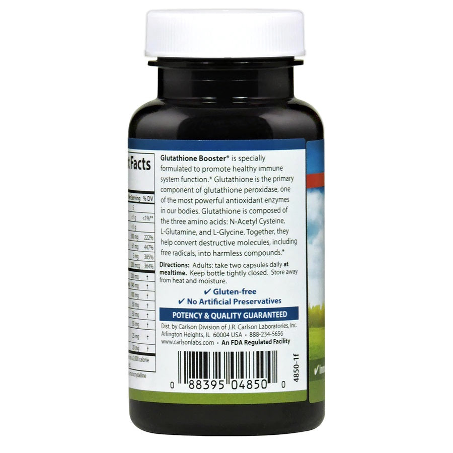 Carlson Glutathione Booster with Alpha Lipoic Acid 60 Capsules Healthy White Skin
