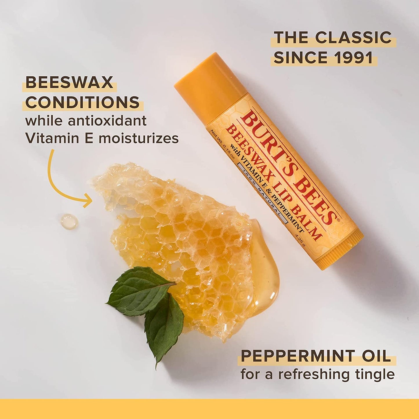 Burt's Bees Beeswax Lip Balm (Vitamin E & Pepermint)