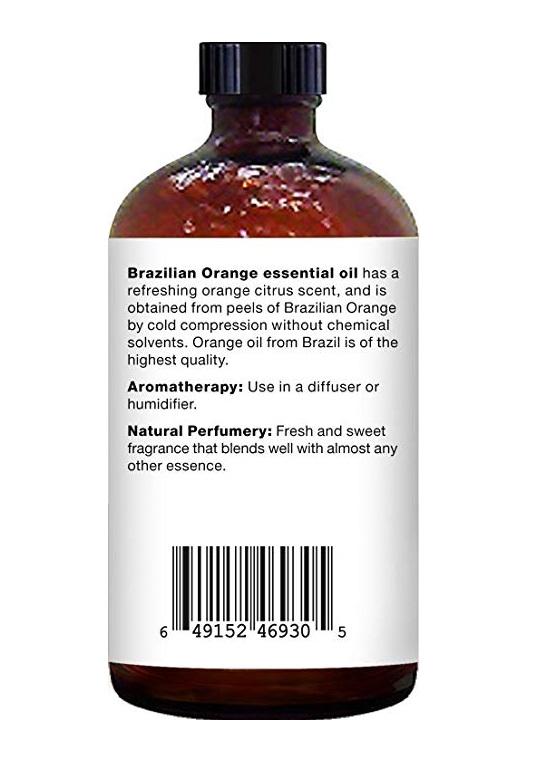 Majestic Pure Brazilian Orange Essential Oil, 100% Pure & Natural Therapeutic Grade, 4 fl.oz / 118ml