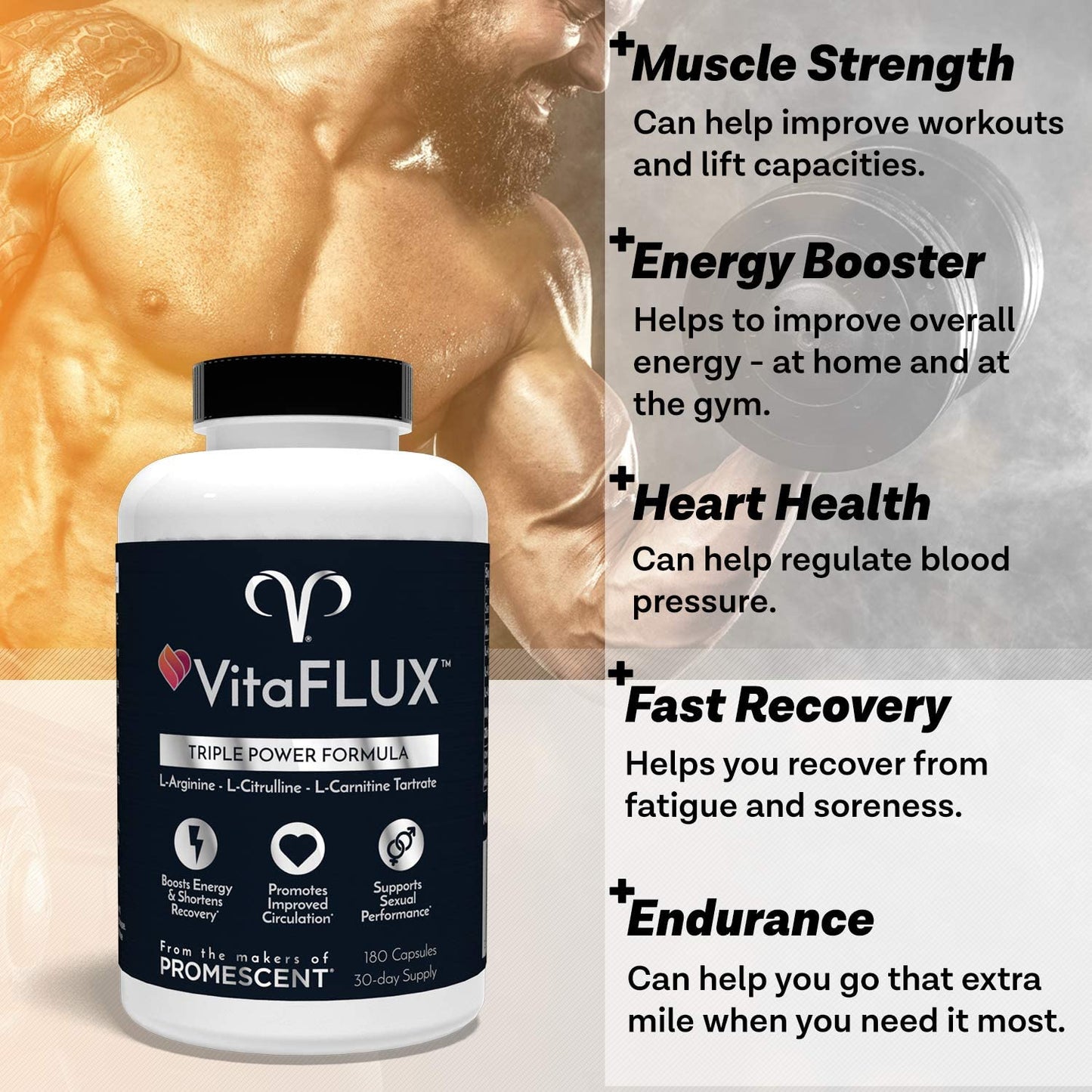 VitaFLUX Make Love Healthier Triple Power Formula - 180 Capsules