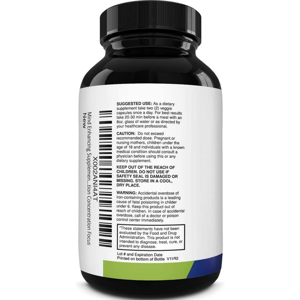 Nature's Craft Neuro Health, Brain & Focus Fomula with Bacopa Monnieri L-Glutamine, 60 Capsules