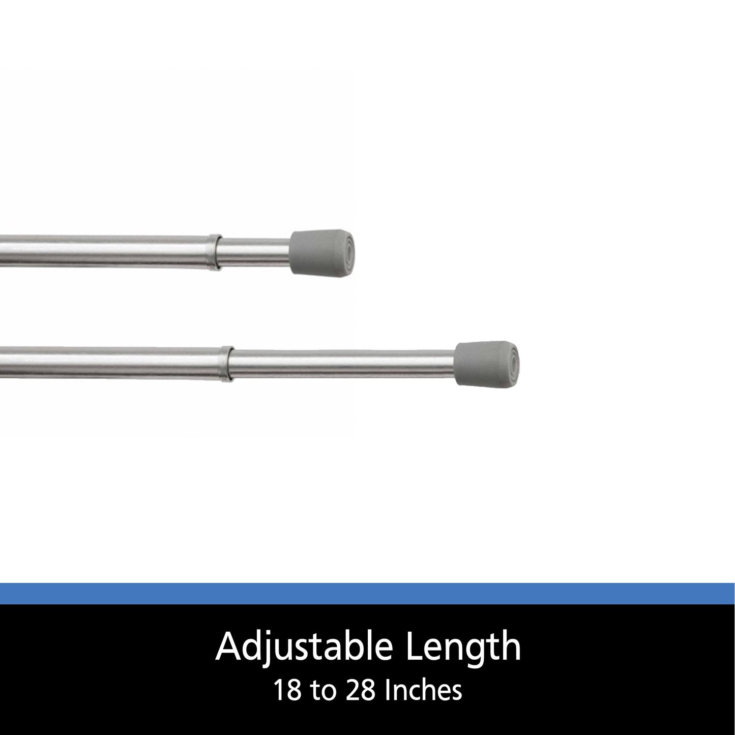 Mainstays 18-28 in. Adjustable Spring Tension Curtain Rod, 7/16 in. Diameter 1 Count