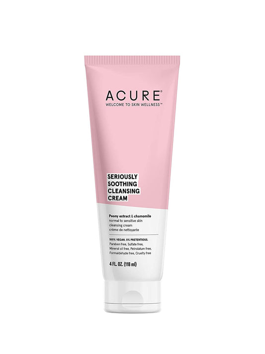 ACURE Seriously Soothing Facial Cleansing Cream Peony Extract & Chamomile, 4 fl.oz / 118ml