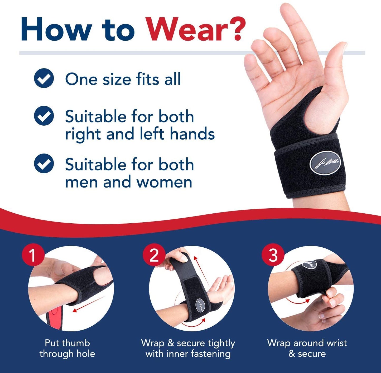 Dr. Arthritis Black Copper Lined Wrist Brace & Handbook Right & Left Hands 1 Pair PACKAGING MAY VARY