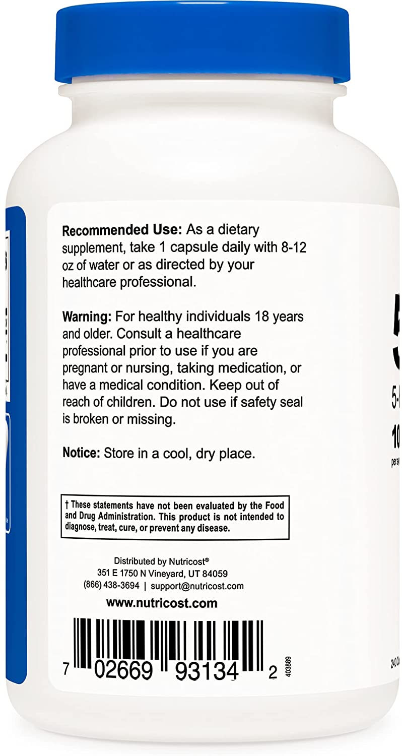 Nutricost 5-HTP 5-Hydroxytryptophan 100mg, 240 Capsules