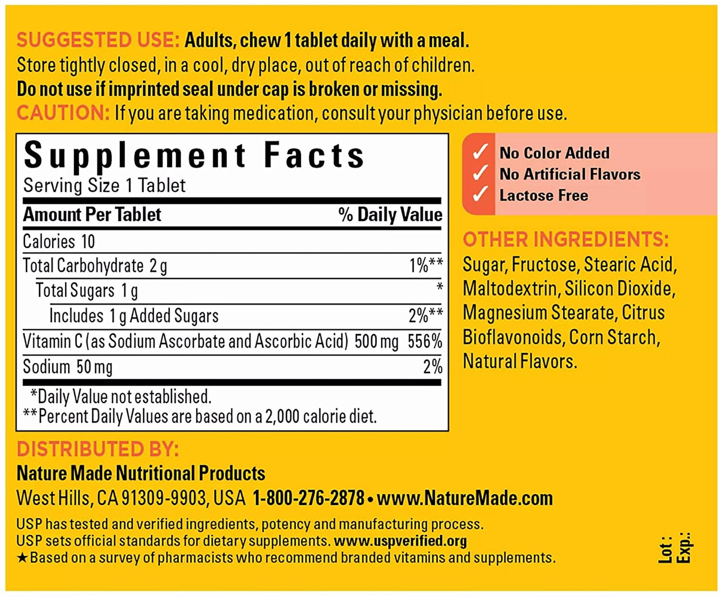 Nature Made Chewable Vitamin C 500 mg - 60 tablets