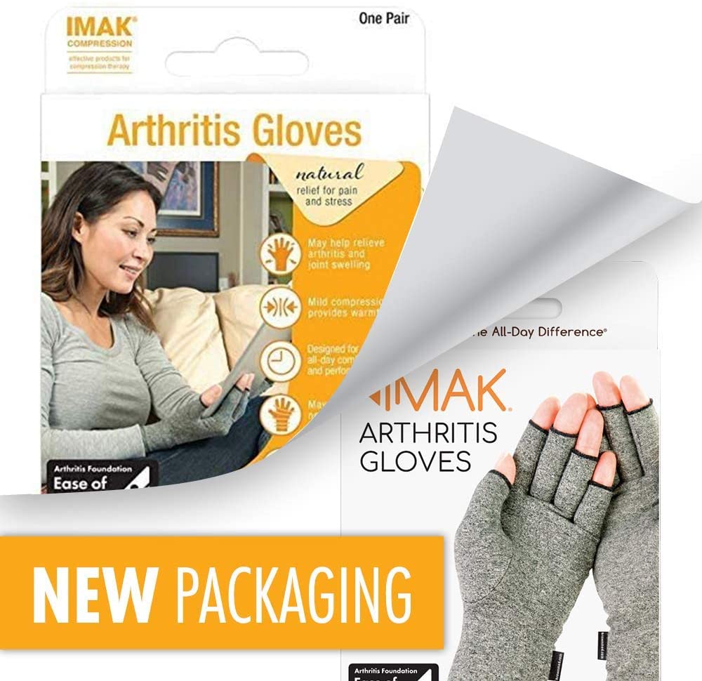 IMAK Compression Arthritis Gloves, Original with Arthritis Foundation Ease of Use Seal, Small