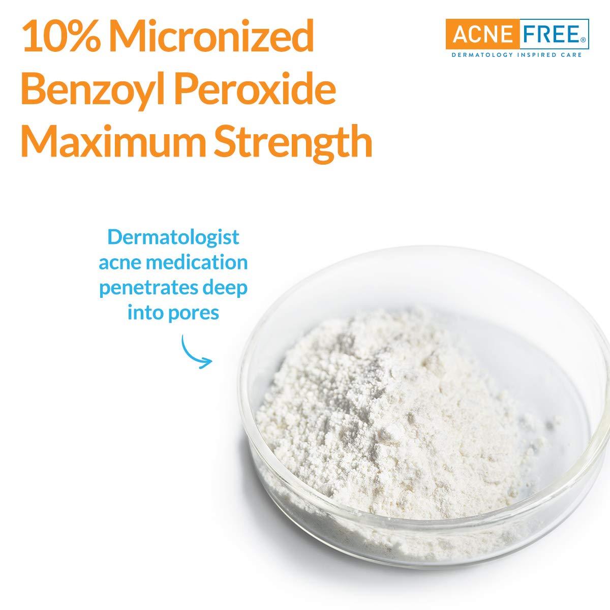 Acne Free Terminator 10 Acne Spot Treatment with Benzoyl Peroxide 10% Maximum Strength Acne Cream Treatment, 1 Ounce