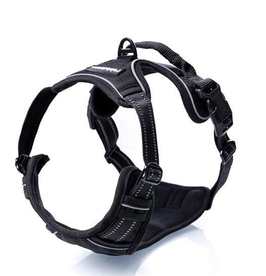 Rabbitgoo No-Pull Adjustable Dog Harness for Large Dogs, Black, Chest 20.5-36 inches