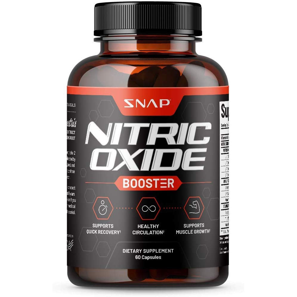 Snap Supplements Nitric Oxide Supplements 1500mg Formula Muscle Builder for Strength 60 Capsules